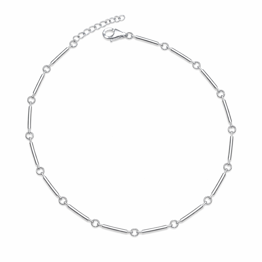 Sleek Bar Link 925 Silver Payal (Single)