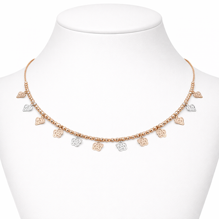 Glimmering 925 Sterling Silver Rose Gold Necklace