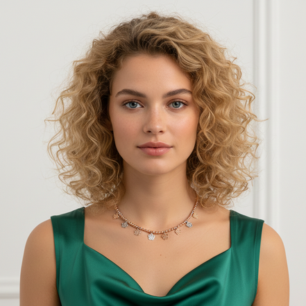 Glimmering 925 Sterling Silver Rose Gold Necklace
