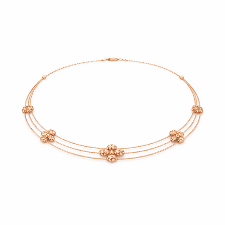 Elegance 925 Sterling Silver Rose Gold Necklace