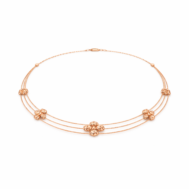 Elegance 925 Sterling Silver Rose Gold Necklace