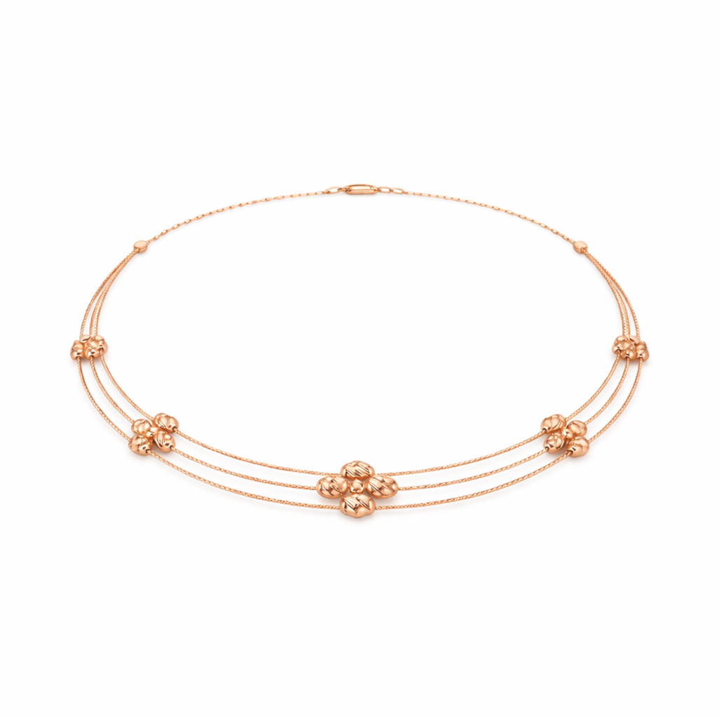 Elegance 925 Sterling Silver Rose Gold Necklace