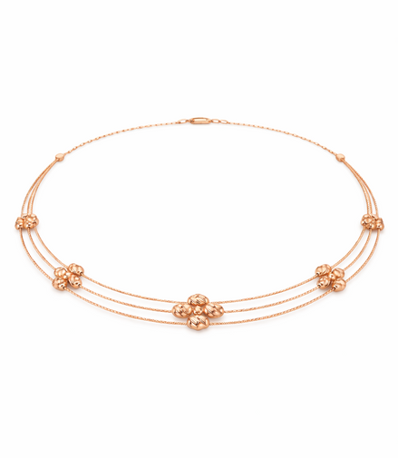 Elegance 925 Sterling Silver Rose Gold Necklace