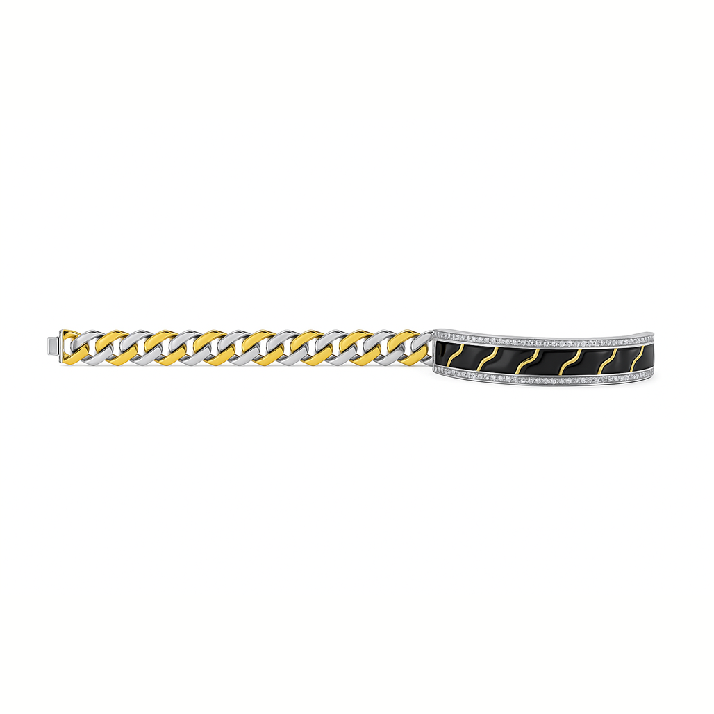 Noir Wave Half-Kada Bracelet For Men