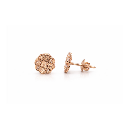 Rose Gold Floral Bloom 925 Silver Pendant & Earring Set