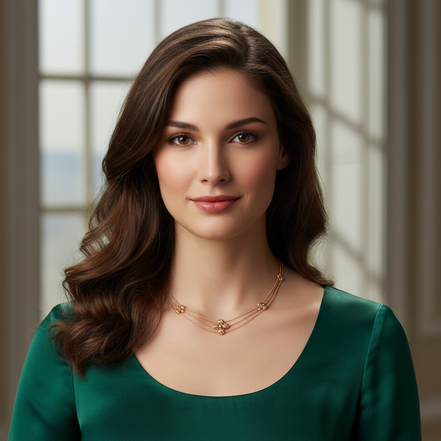 Elegance 925 Sterling Silver Rose Gold Necklace
