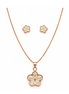 Rose Gold Frosted Petal 925 Silver Jewelry Set
