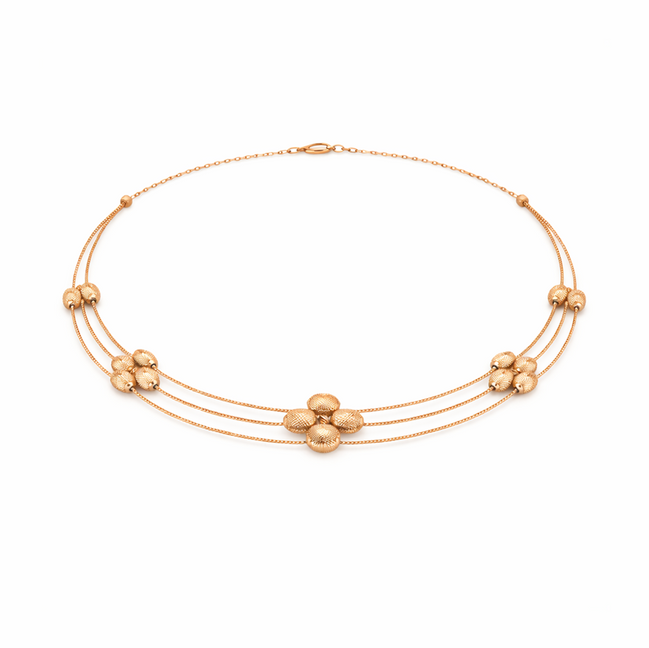 Aurelia Bloom Trio 925 Sterling Silver Rose Gold Necklace