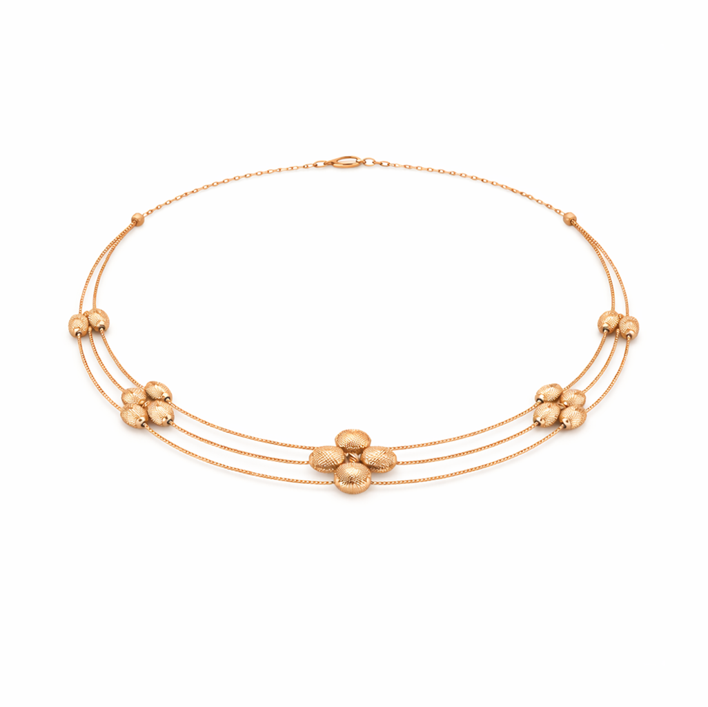 Aurelia Bloom Trio 925 Sterling Silver Rose Gold Necklace