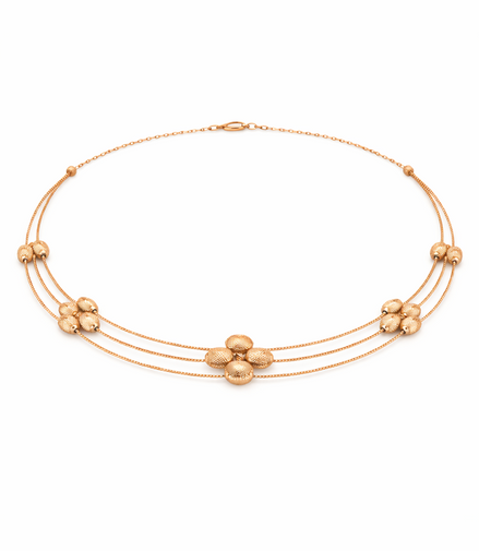 Aurelia Bloom Trio 925 Sterling Silver Rose Gold Necklace