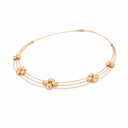 Aurelia Bloom Trio 925 Sterling Silver Rose Gold Necklace