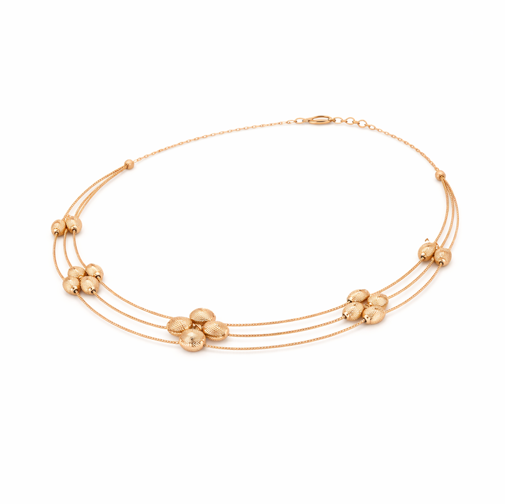 Aurelia Bloom Trio 925 Sterling Silver Rose Gold Necklace