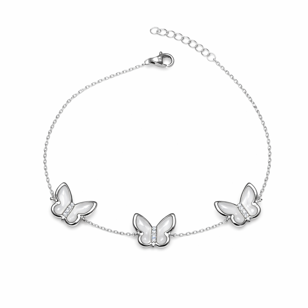 Triple Butterfly Grace 925 Silver Payal (Single)