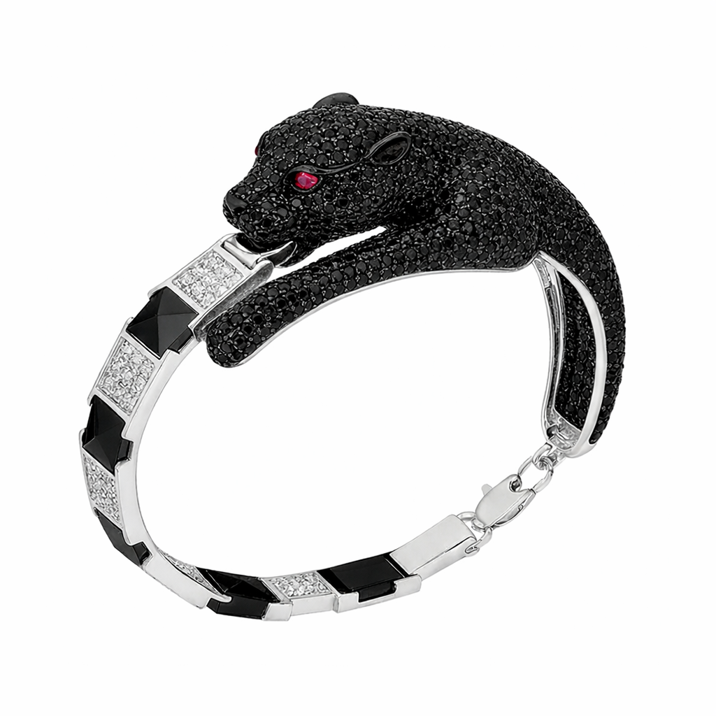 Midnight Panther Kada Bracelet For Him