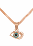 925 Silver Rose Gold Nazra Eye Pendant with Chain