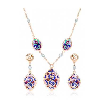 Mystic Swirl Enamel Necklace Set