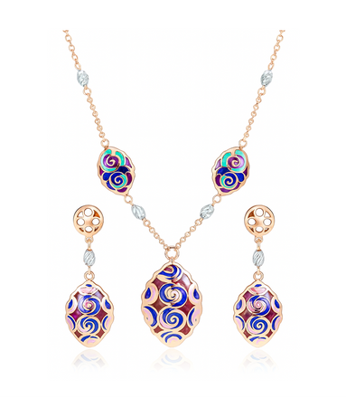 Mystic Swirl Enamel Necklace Set