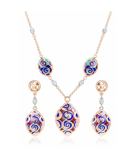 Mystic Swirl Enamel Necklace Set