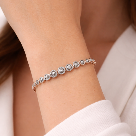 Celestia Halo Dual-Tone Bracelet For Women