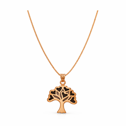 Tree of Love Rose Gold Polished Pendant with Chain