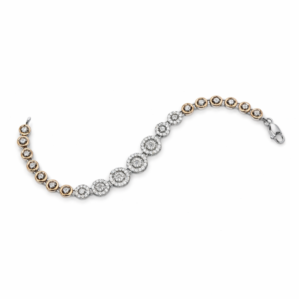 Celestia Halo Dual-Tone Bracelet For Women