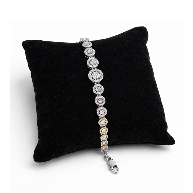 Celestia Halo Dual-Tone Bracelet For Women