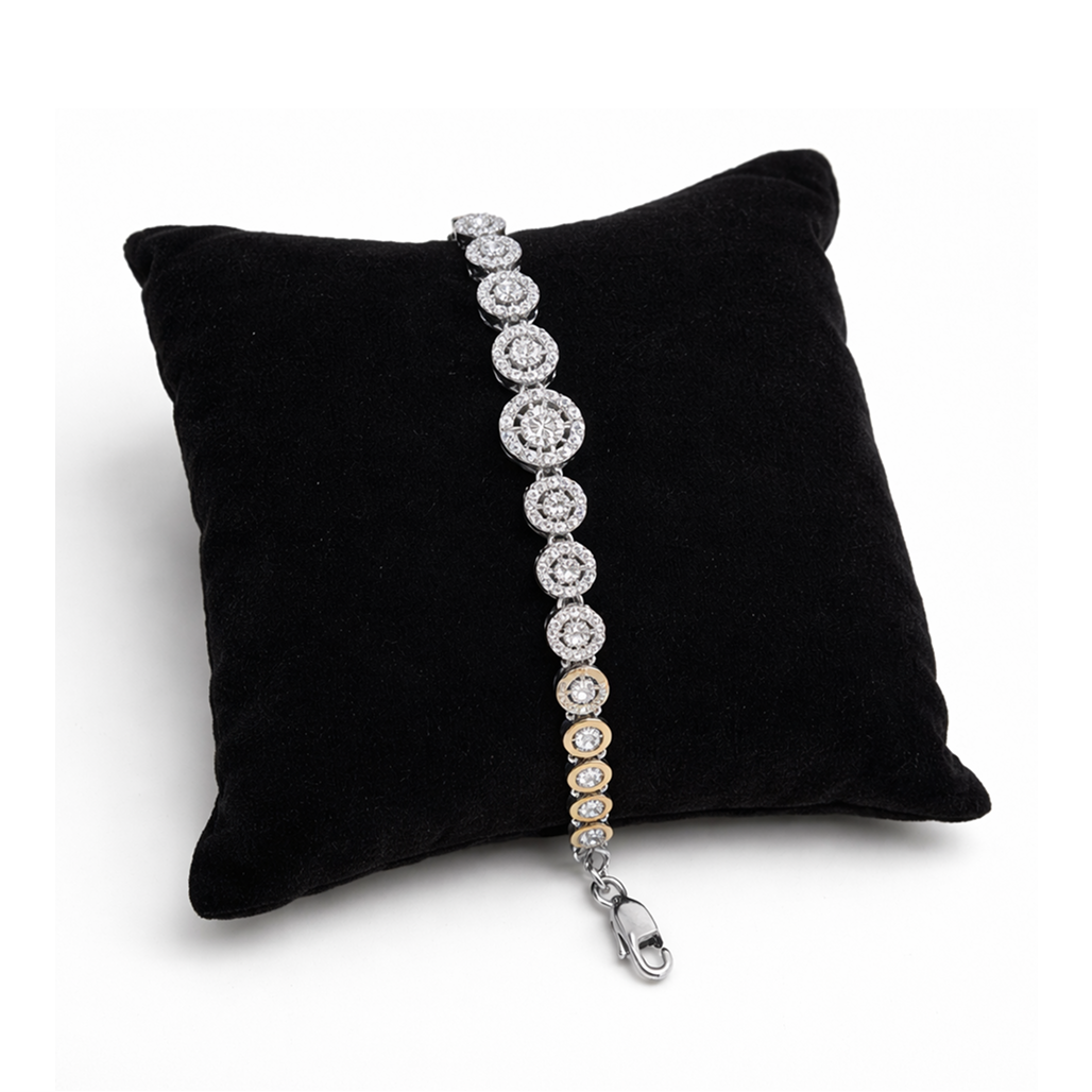 Celestia Halo Dual-Tone Bracelet For Women