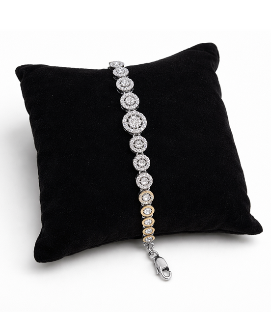 Celestia Halo Dual-Tone Bracelet For Women