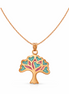 Tree of Love Multicolor Rose Gold Pendant with Chain