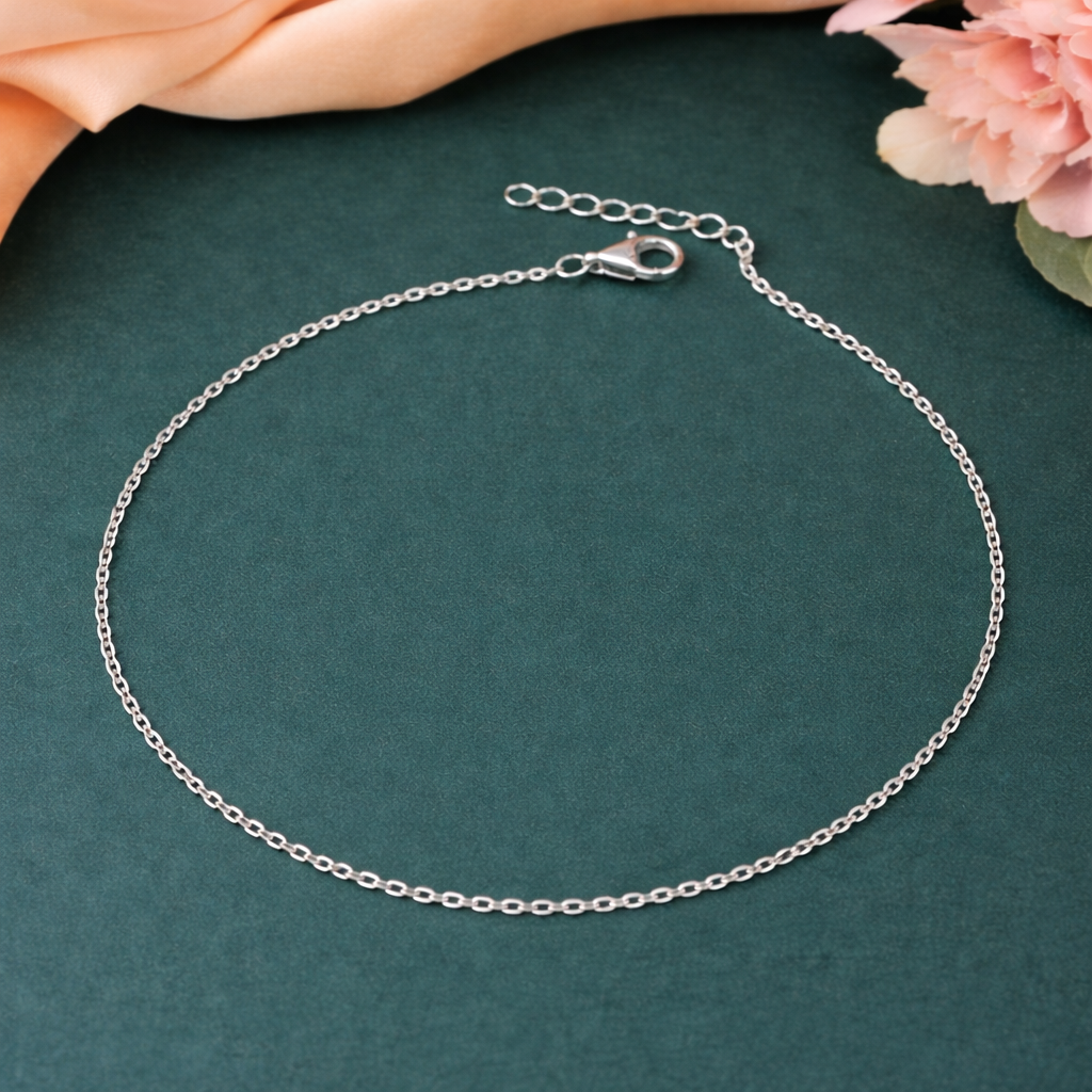 Classic Chain 925 Silver Anklet (Single)