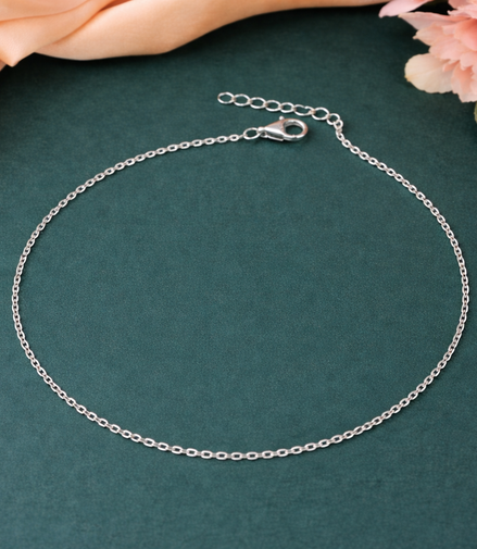 Classic Chain 925 Silver Anklet (Single)