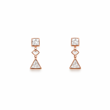 GeoLuxe Triangle Rose Gold Necklace Set