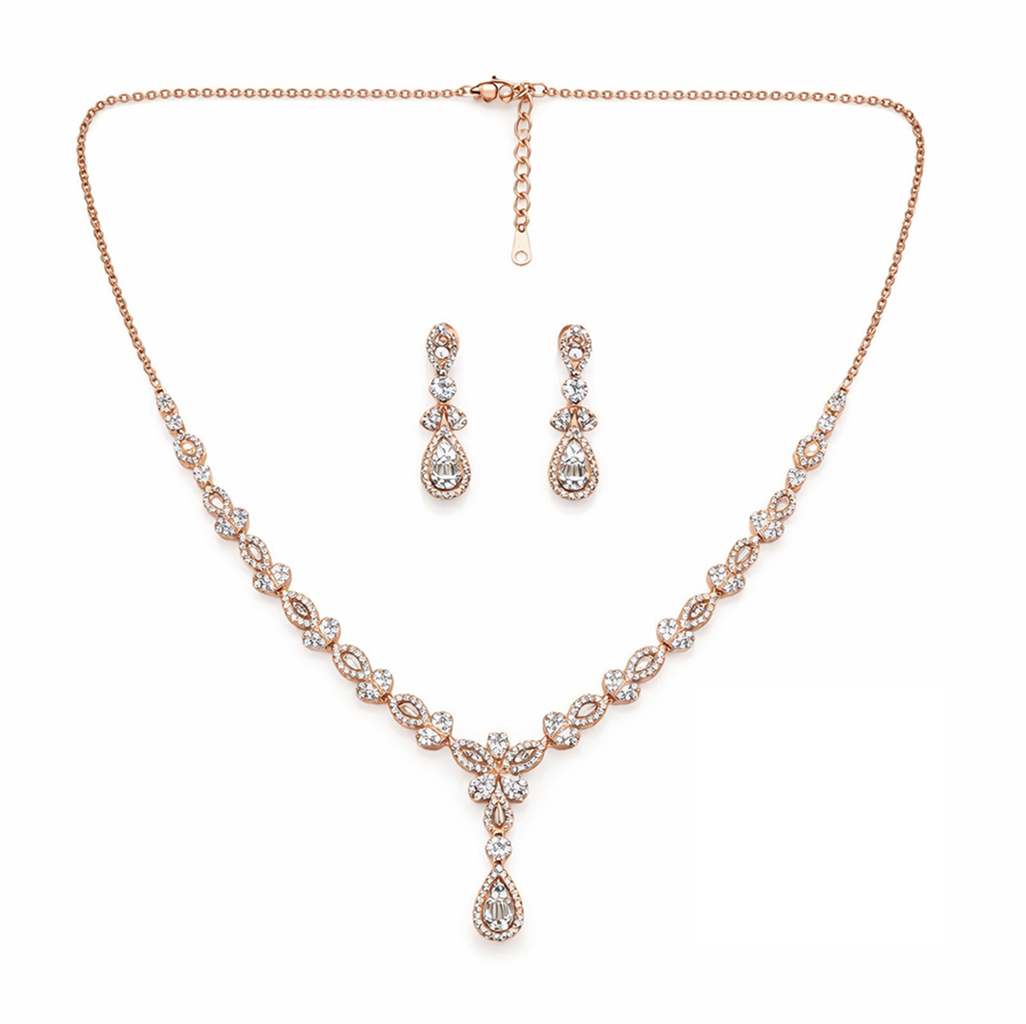 LumiFlora 925 Sterling Silver Necklace Set