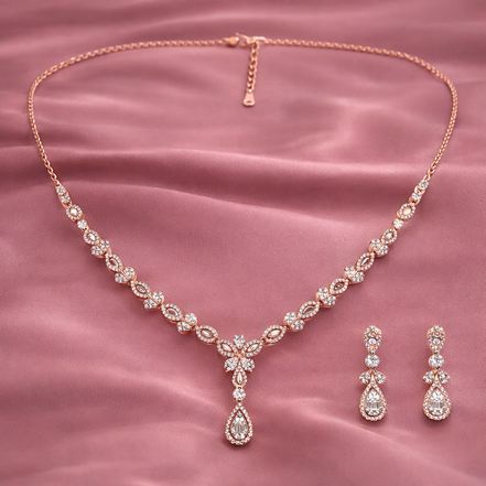 LumiFlora 925 Sterling Silver Necklace Set