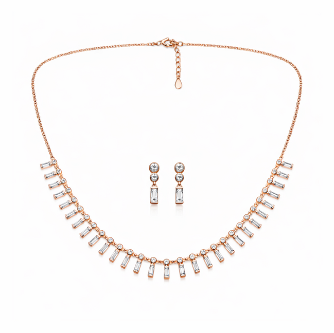 LumiBar Contemporary 925 Sterling Silver Necklace Set