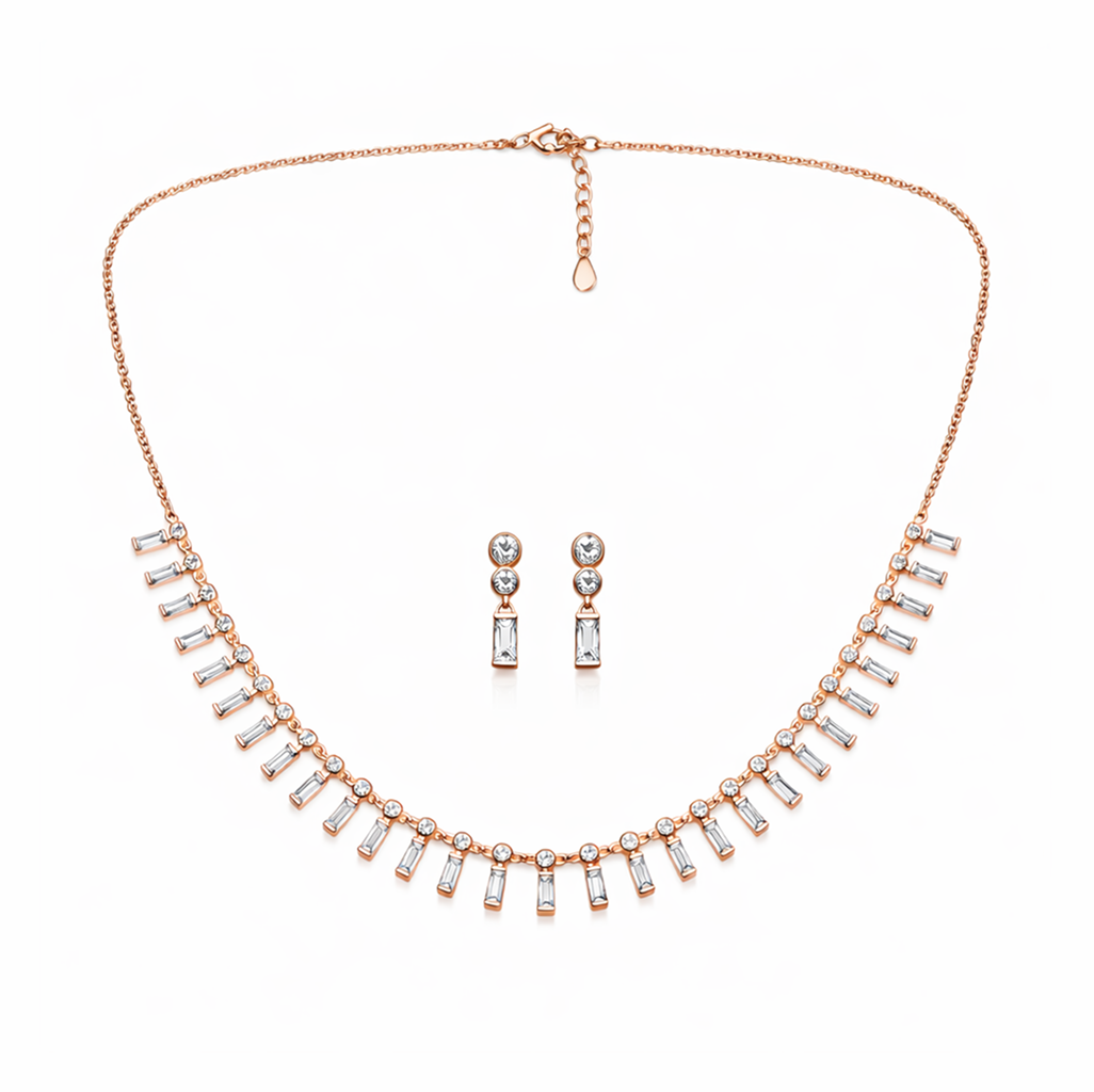 LumiBar Contemporary 925 Sterling Silver Necklace Set