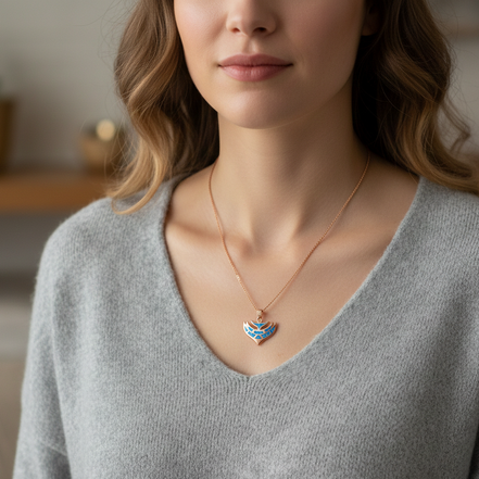 Aquila Azure Wing Pendant Necklace