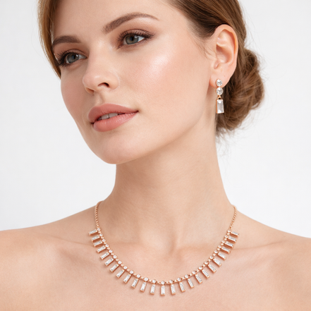 LumiBar Contemporary 925 Sterling Silver Necklace Set