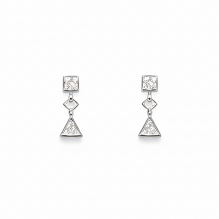 GeoAura Triangle 92.5 Sterling Silver Necklace Set