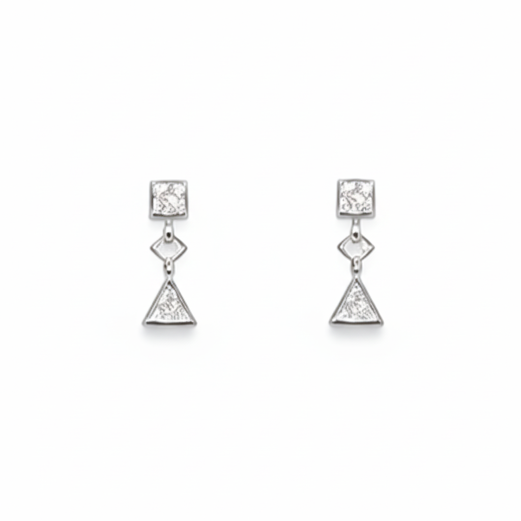 GeoAura Triangle 92.5 Sterling Silver Necklace Set