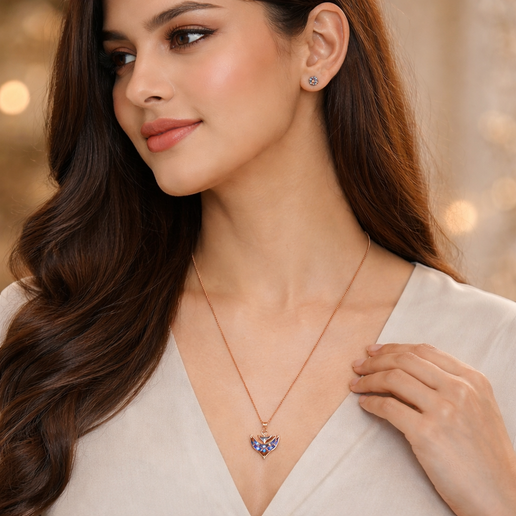Azure Wing 92.5 Sterling Silver Pendant Necklace