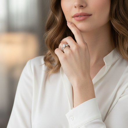 "Ethereal Pear" Adjustable Ring