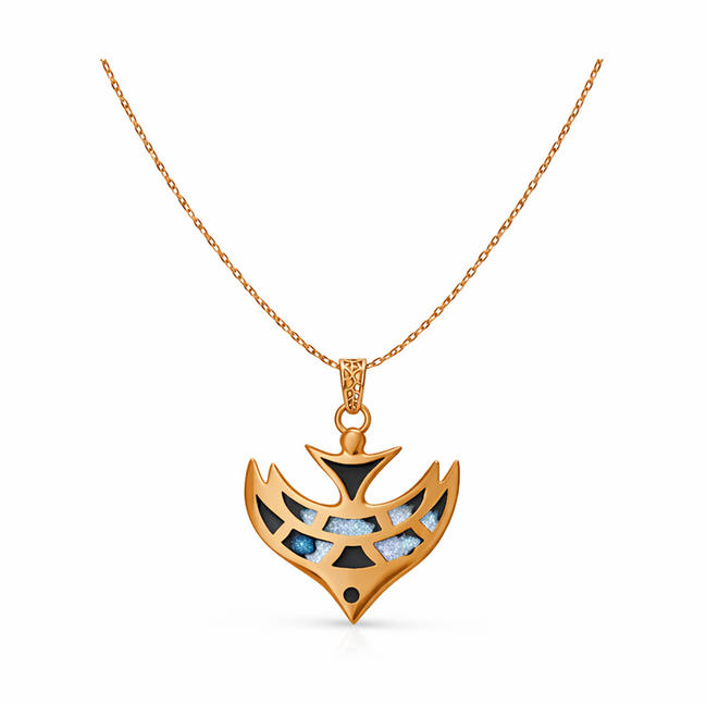 Noir Azure Wing 92.5 Sterling Silver Pendant Necklace