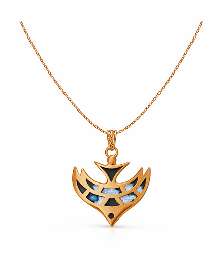 Noir Azure Wing 92.5 Sterling Silver Pendant Necklace