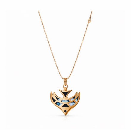 Noir Azure Wing 92.5 Sterling Silver Pendant Necklace