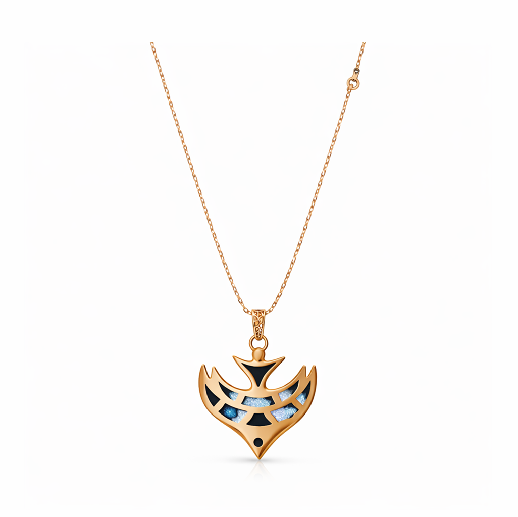 Noir Azure Wing 92.5 Sterling Silver Pendant Necklace