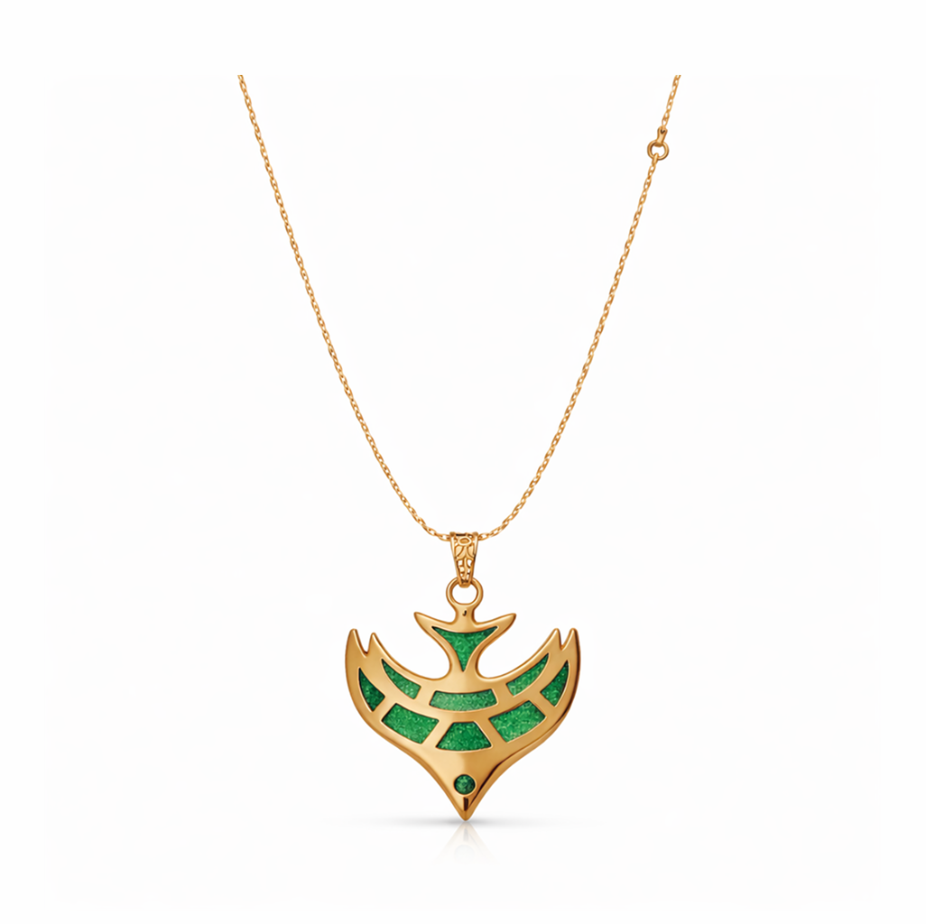 Emerald Crest 92.5 Sterling Silver Wing Pendant Necklace