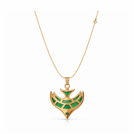 Emerald Crest 92.5 Sterling Silver Wing Pendant Necklace