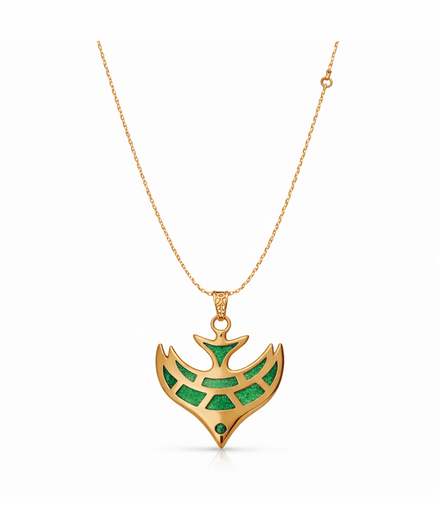 Emerald Crest 92.5 Sterling Silver Wing Pendant Necklace
