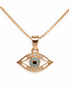 925 Silver Rose Gold Plated Aura Guard Evil Eye Pendant with Chain